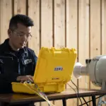 気密測定の様子