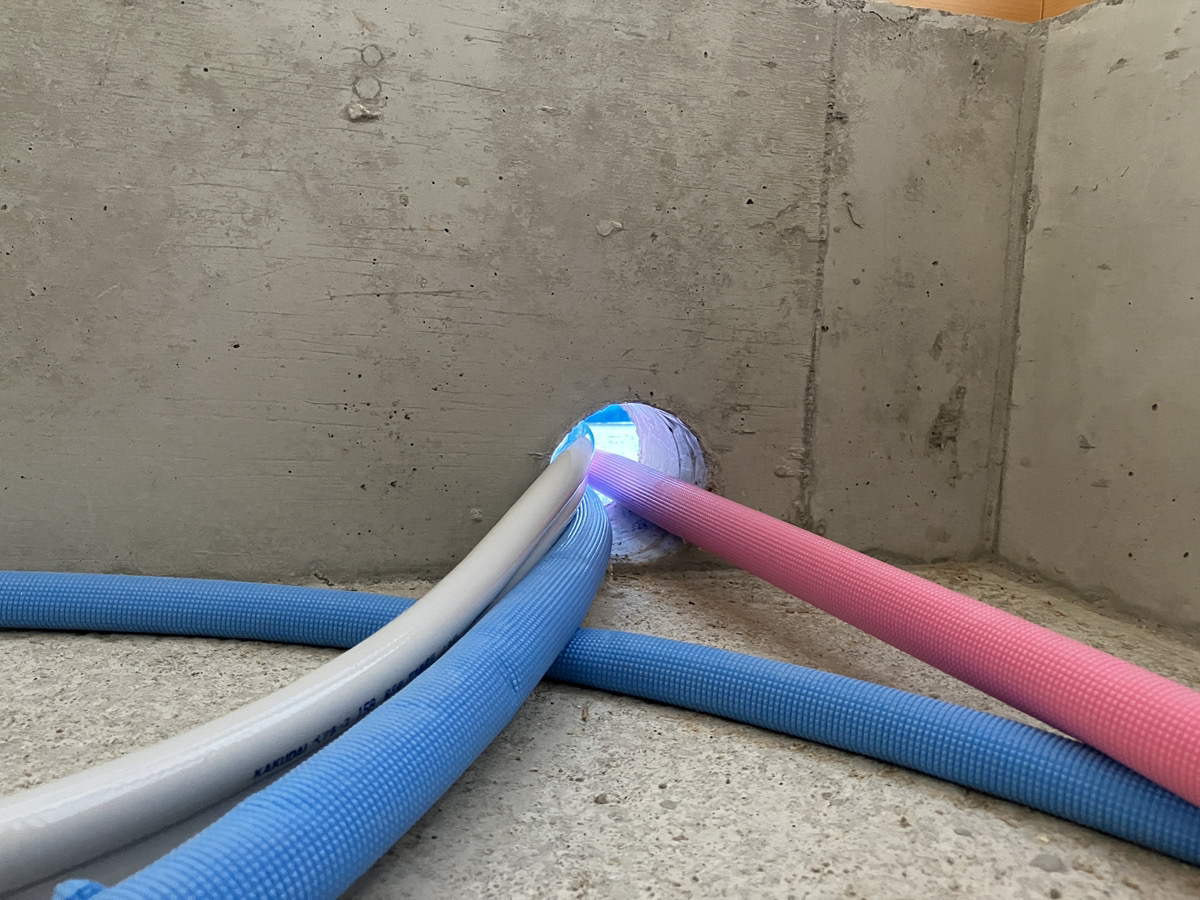 漏気が起きやすい配管貫通部